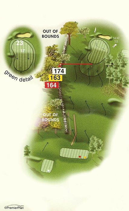 Guide to the sixteenth hole